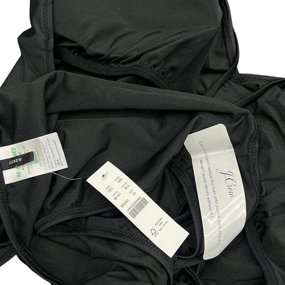 J.Crew O-ring V-neck one-piece in black BF181 size 24 (3X) NWT - Picture 3 of 5